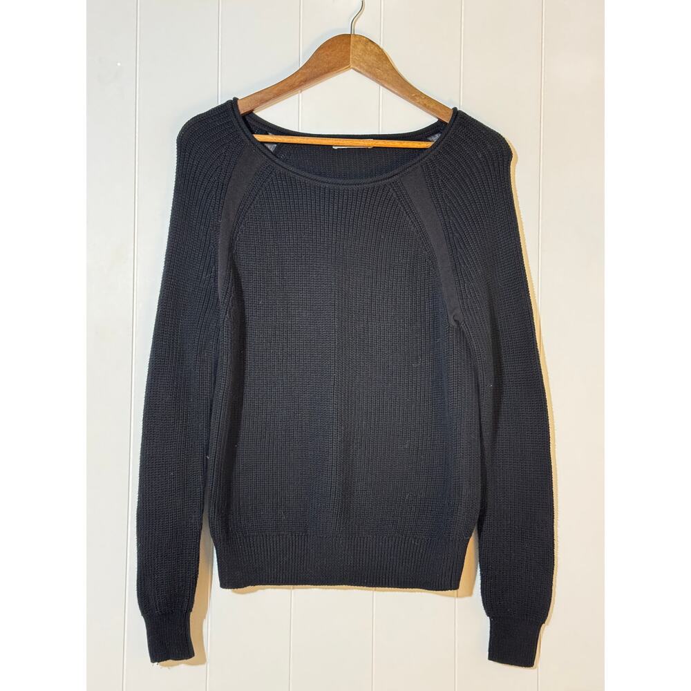 Vince Ribbed Knit Crewneck Sweater Black Long Sleeve Women’s Est Small